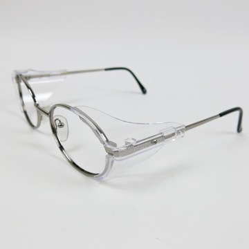 Oprawki okulary ochronne srebrne boczne osłony
