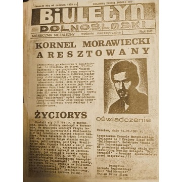 V2 SOLIDARNOŚĆ Biuletyn D 1981 Kornel aresztowany