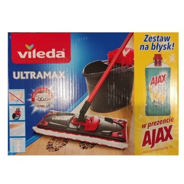 Vileda Mop ultramax + płyn Ajax 1L