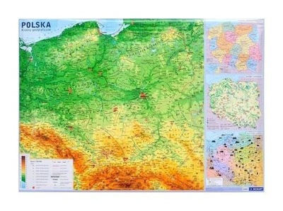 Polska mapa fizyczno-administracyjna 1:700 000 ści