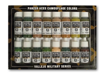 Zestaw 16 farb Panzer Ace Camouflage Vallejo 70179