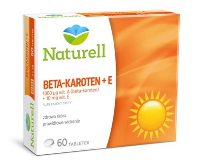 Beta-karoten + E Suplement diety 60 sztuk tabletki opalanie NATURELL