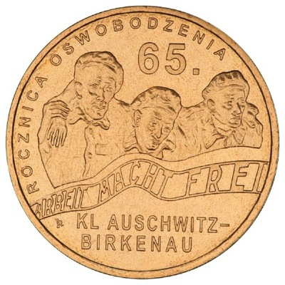 Moneta 2 zł Oswobodzenie Auschwitz-Birkenau