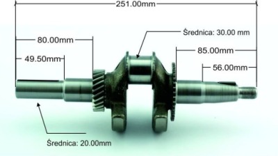 kľukového hriadeľa klin 20 mm na G200F LONCIN - LIFAN 168F