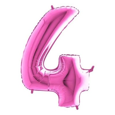 Balon foliowy cyfra 4 Różowa 102 cm