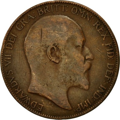 Moneta, Wielka Brytania, Edward VII, Penny, 1907,