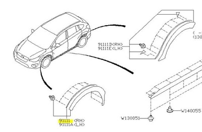 НАКЛАДКА КРЫЛА ПРАВАЯ ПЕРЕД SUBARU XV ОРИГИНАЛ 2011-17