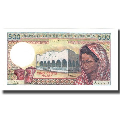 Banknot, Komory, 500 Francs, KM:10a, UNC(65-70)