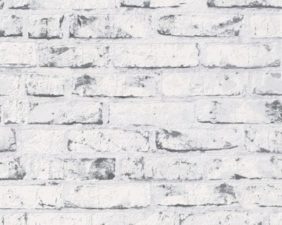 TAPETA TAPETY CEGŁA PRZECIERANA SZARA ZMYWALNA