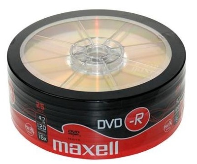 Płyty Maxell DVD-R 4,7gb szt 25 NIEZAWODNE