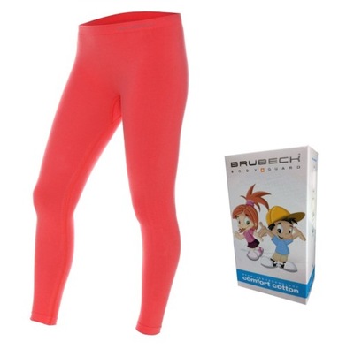 Brubeck Legginsy dziecięce COMFORT COTTON JUNIOR koralowy 104/110