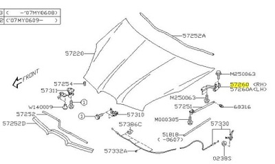 CHARNELA DE CAPO SUBARU TRIBECA B9 DERECHA ORIGINAL 2004-06  