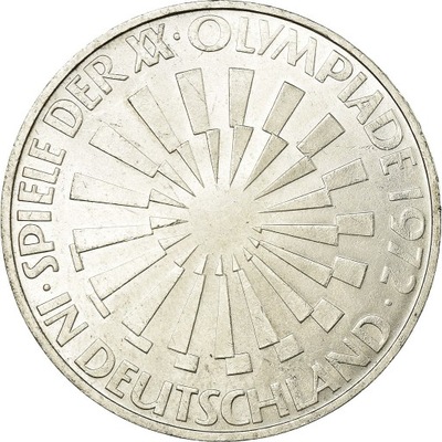 Moneta, Niemcy - RFN, 10 Mark, 1972, Munich, AU(50