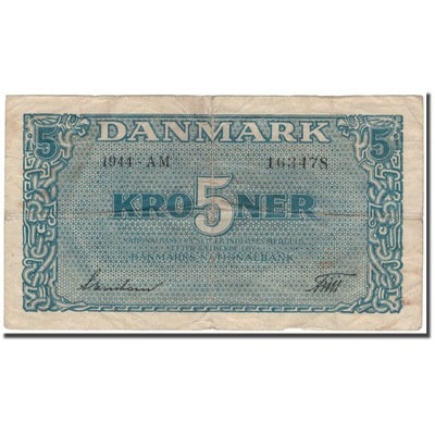 Banknot, Dania, 5 Kroner, 1944, KM:35a, VF(20-25)