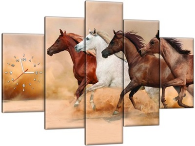 Obraz z zegarem Konie Koń 150x105 Zegar na ścianę