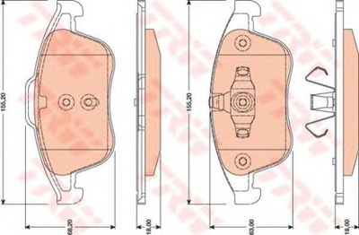 КОЛОДКИ HAM. RENAULT SCENIC 09- TRW GDB1790 КОМПЛЕКТ КОЛОДОК ТОРМОЗНЫХ,