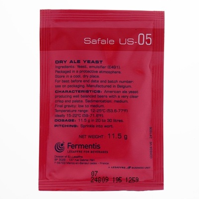 Drożdże piwowarskie Fermentis SafAle US-05 11,5g