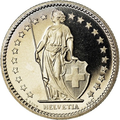 Moneta, Szwajcaria, 2 Francs, 1982, Proof / BE, MS