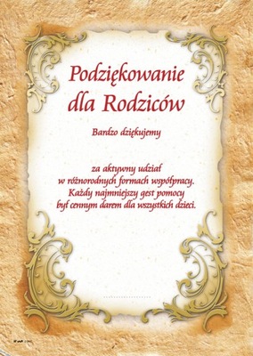 Podziękowanie dla rodziców J047