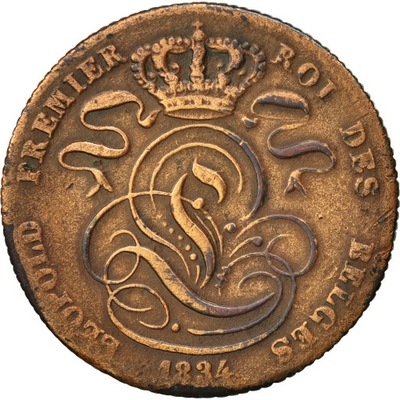 Moneta, Belgia, Leopold I, 5 Centimes, 1834, VF(20