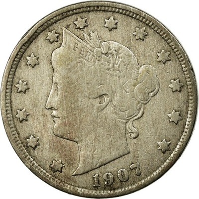 Moneta, USA, Liberty Nickel, 5 Cents, 1907, U.S. M
