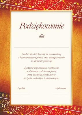 Podziękowanie - dyplom J049