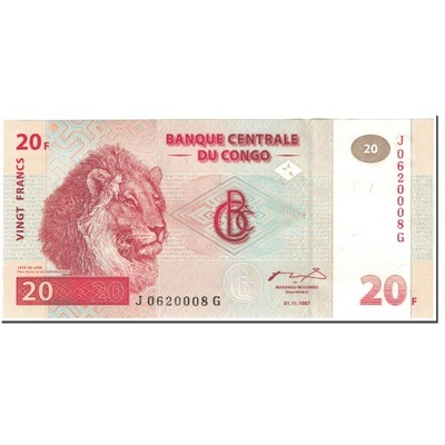 Banknote, Congo Democratic Republic, 20 Francs, 19
