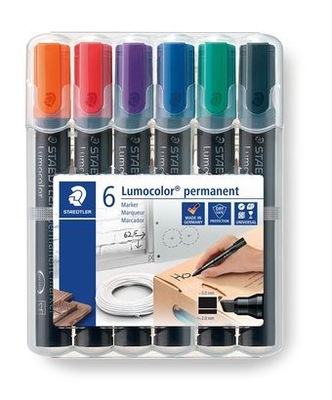 Marker permanent STAEDTLER 6 kolorów ścięty 350WP6