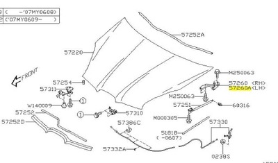 CHARNELA DE CAPO SUBARU TRIBECA B9 IZQUIERDO ORIGINAL 2004-06  