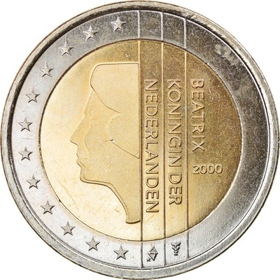 Holandia, 2 Euro, 2000, Utrecht, BE, MS(60-62), Bi