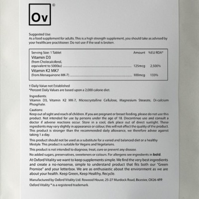 витамин D3 K2 Mk7 5000iu Oxford Vitality 120tabl купить с