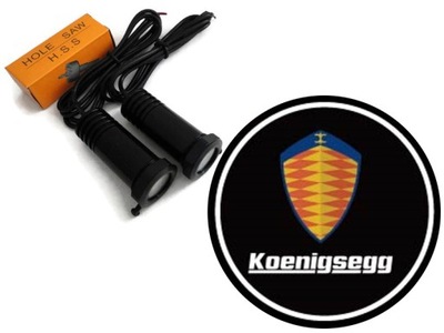 LIGHT LED POWITALNE LOGO KOENIGSEGG TUNING LASER  