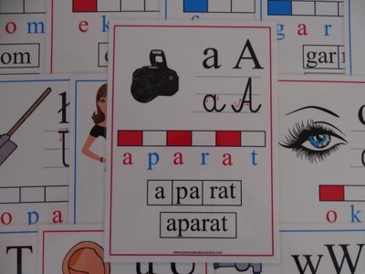 Alfabet obrazkowo-słowny nauka liter plansze A4