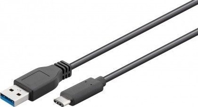 Kabel USB-C- USB-A 3.0-czarny, 1m.