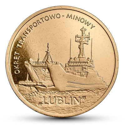 Moneta 2 zł Okręt transportowo-minowy Lublin