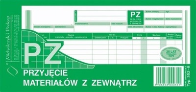 PZ przyjęcie materiału z zewnątrz