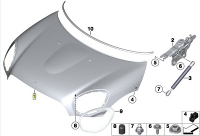 Капот mini countryman r60 jcw фото №1