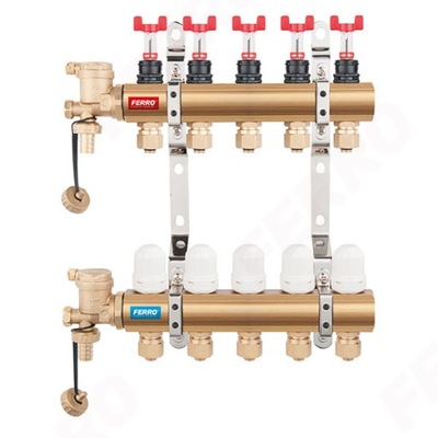 Rozdzielacz 5-drogowy z zaworem N-RZP05S Ferro