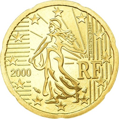 Francja, 20 Euro Cent, 2000, Paris, Proof, MS(65-7