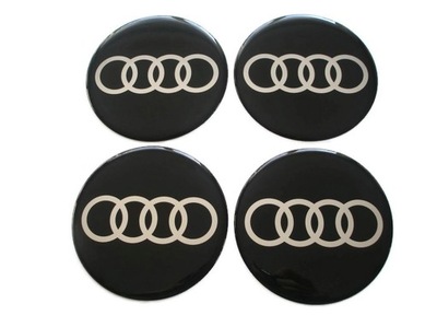 EMBLEMATY ON WHEEL COVERS STICKERS AUDI LOGO SIGN 90  