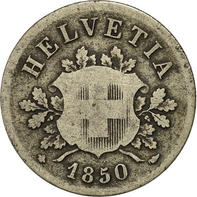 Moneta, Szwajcaria, 10 Rappen, 1850, Strasbourg, V
