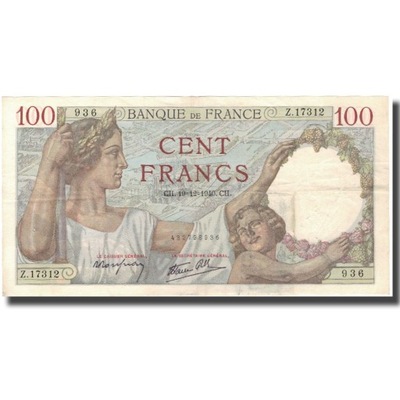 Francja, 100 Francs, Sully, 1940-12-19, EF(40-45),