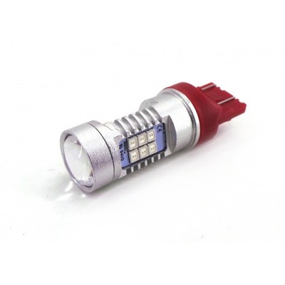 LUZ W21/5W DIODO LUMINOSO LED 7443 12V CANBUS ROJO 2000LM  