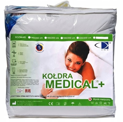 KOŁDRA 160X200 ANTYALERGICZNA MEDICAL CAŁO ATEST PIKOWANA AMW