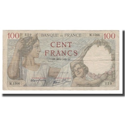 Francja, 100 Francs, 1939, 1939-09-21, EF(40-45),