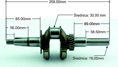 kľukového hriadeľa klin 19 mm pre HONDA GX200 6.5 KM 196cm3