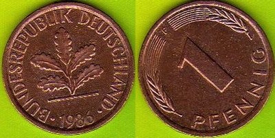 RFN - 1 Pfennig 1986 r. F