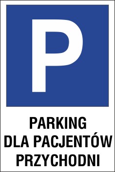 tabliczka znak parking P07 dla pacjentów 27x40 cm