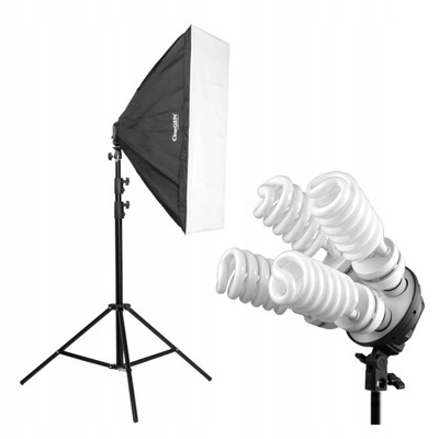 Pakiet studyjny SOFTBOX 50x70cm LAMPA 4x85W JASNY