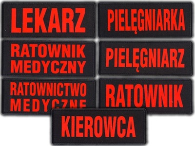 Emblemat RATOWNIK WOPR FLUO na rzepie 13 x 5 cm